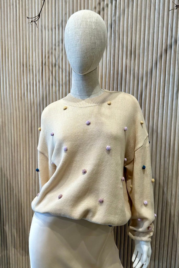 STAY TRUE 3D DOT SWEATER - Violet Muse Boutique