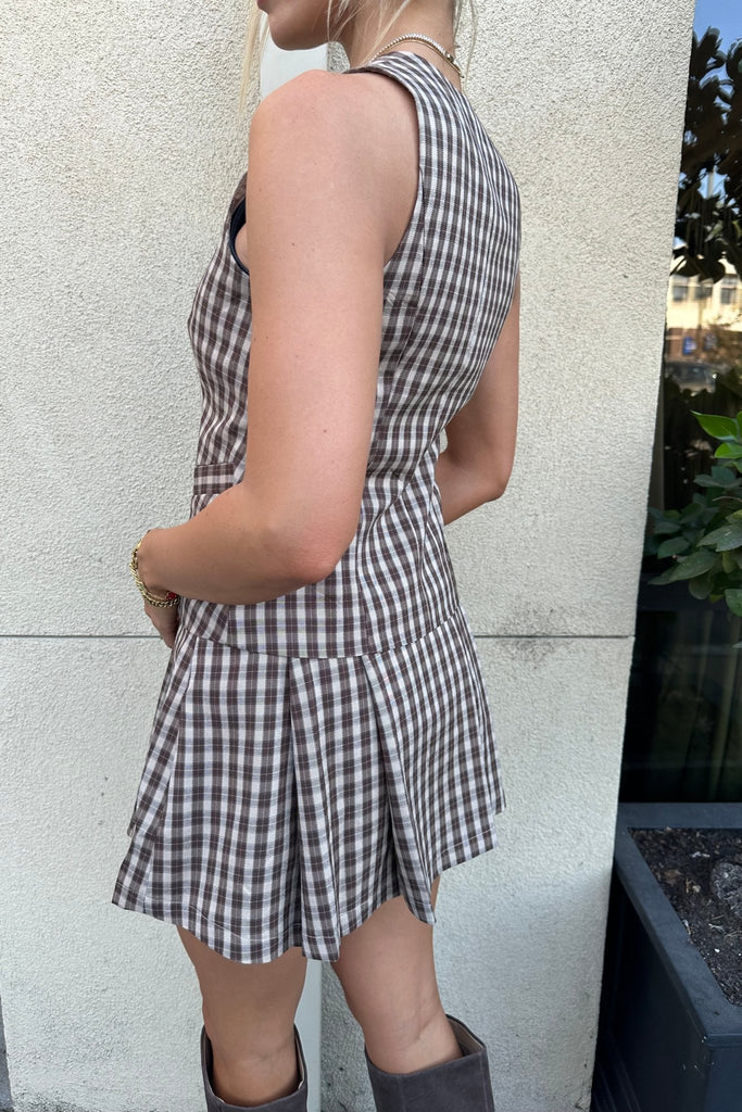 STRATTON PLAID VEST TOP - Violet Muse Boutique