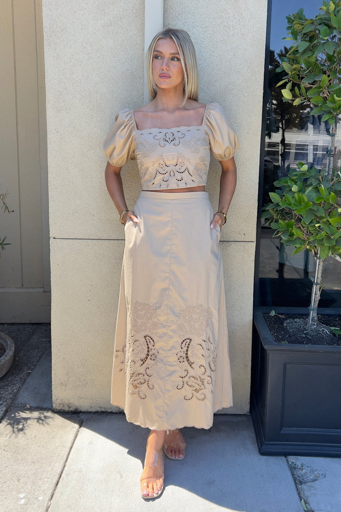 SUNHAZE EMBROIDERED SKIRT - Violet Muse Boutique