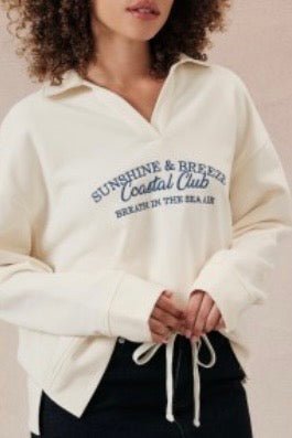 SUNSHINE & BREEZE POLO SWEATSHIRT – Violet Muse Boutique
