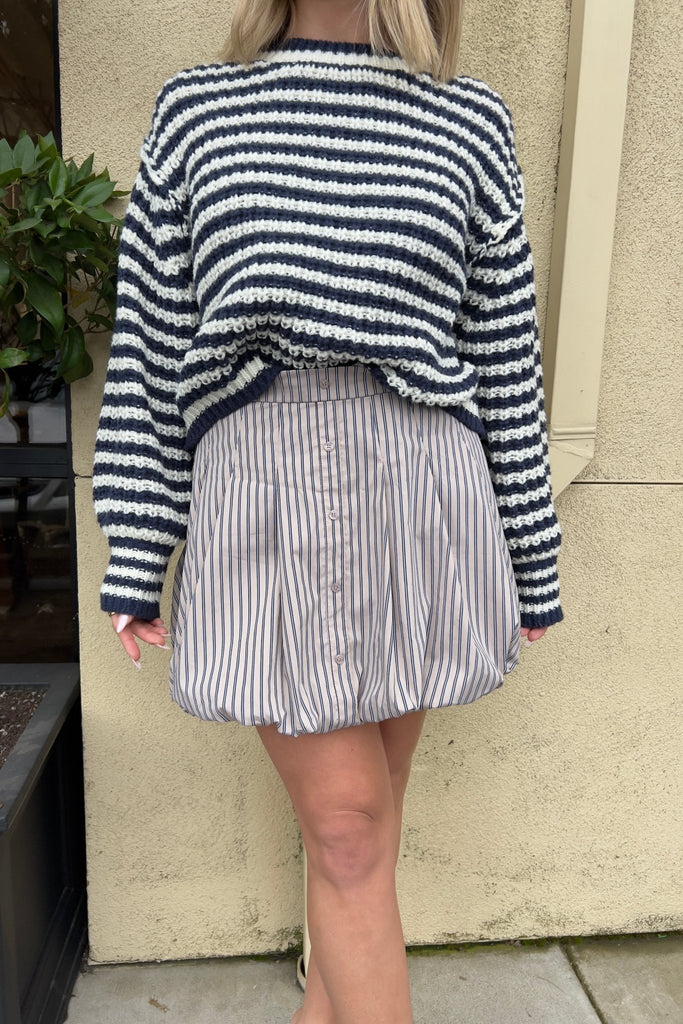 SWEET FATE STRIPED BUBBLE SKIRT - Violet Muse Boutique