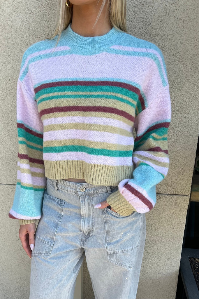 TALOMA STRIPED SWEATER - Violet Muse Boutique