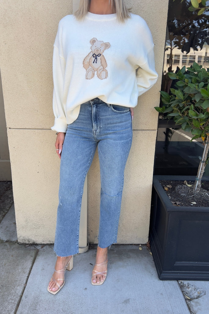 TEDDY IVORY SWEATER - Violet Muse Boutique