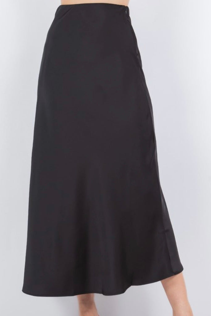 THESSIA BLACK SLIP SKIRT - Violet Muse Boutique