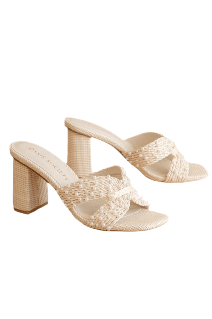 TIARA PEARL EMBROIDERED RAFFIA SANDALS - Violet Muse Boutique