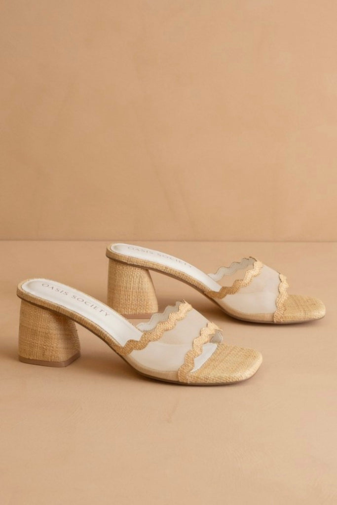 TRINA SCALLOPED MESH SANDALS - Violet Muse Boutique