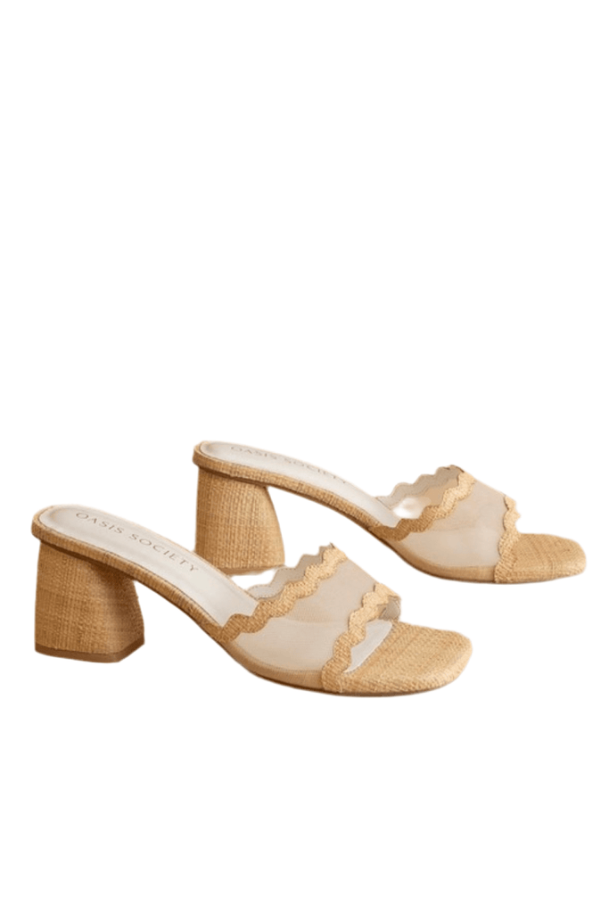 TRINA SCALLOPED MESH SANDALS - Violet Muse Boutique