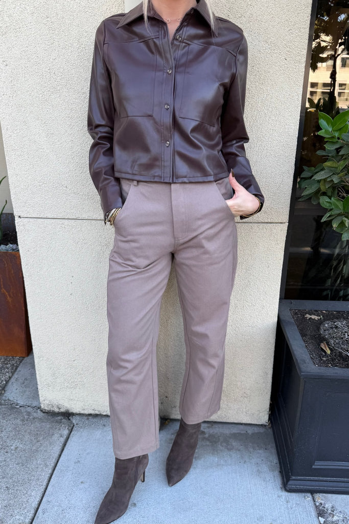VELISSE CROPPED LEATHER JACKET - Violet Muse Boutique