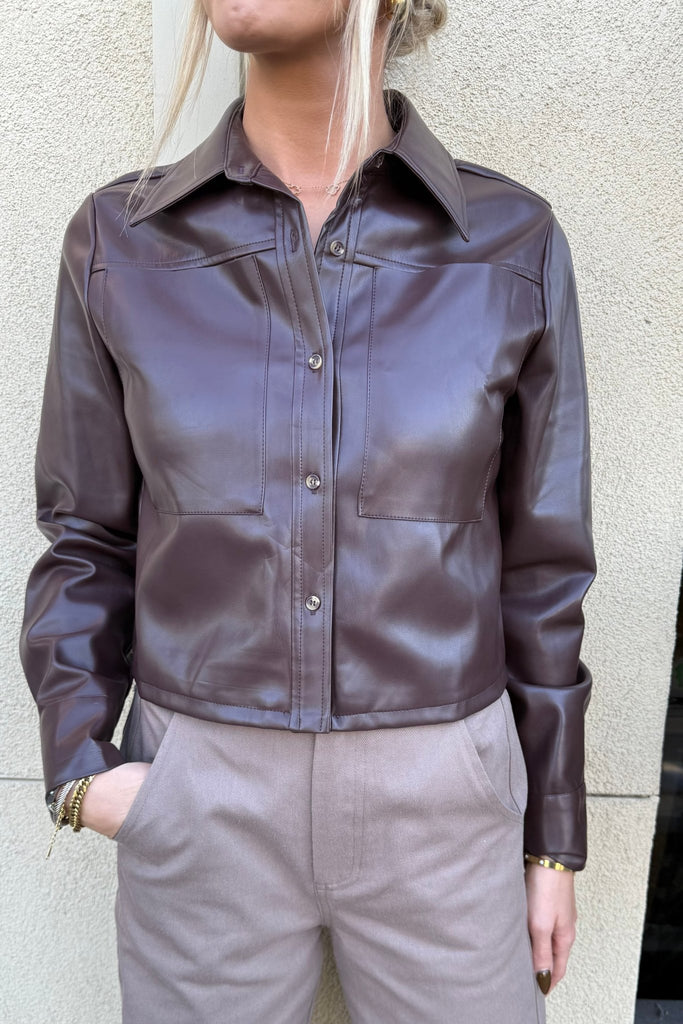 VELISSE CROPPED LEATHER JACKET - Violet Muse Boutique