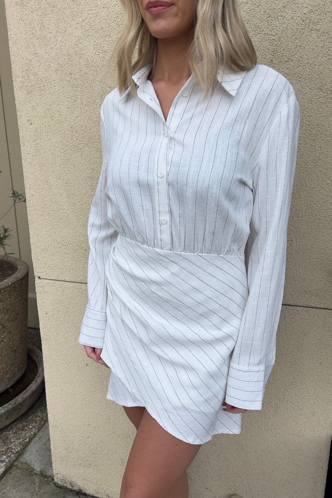 VILLA SOL LINEN SHIRT DRESS - Violet Muse Boutique