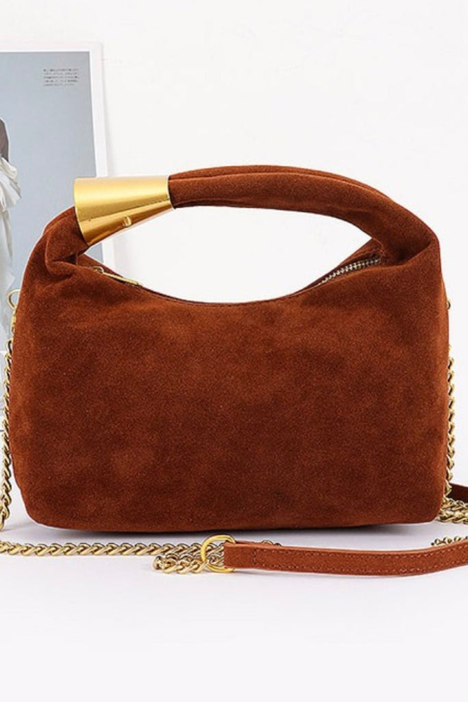 VIVE BROWN SUEDE BAG - Violet Muse Boutique