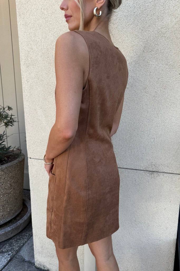 WESTERLY FAUX SUEDE DRESS - endless rose - Violet Muse Boutique
