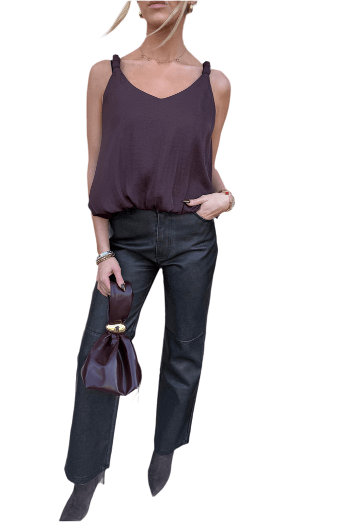 WESTIN BLACK FAUX LEATHER PANTS - Violet Muse Boutique