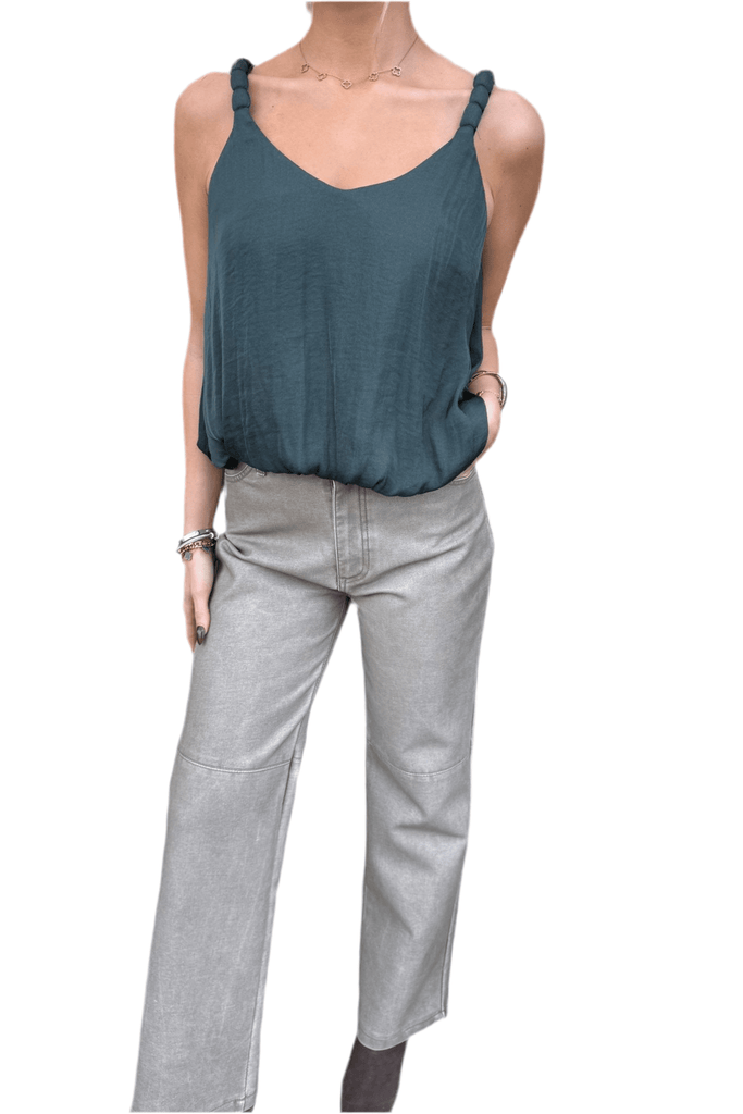 WESTIN TAUPE FAUX LEATHER PANTS - Violet Muse Boutique