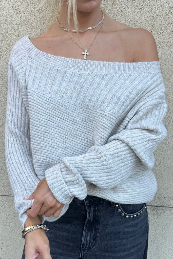 WILLOUGH OFF SHOULDER SWEATER - Violet Muse Boutique