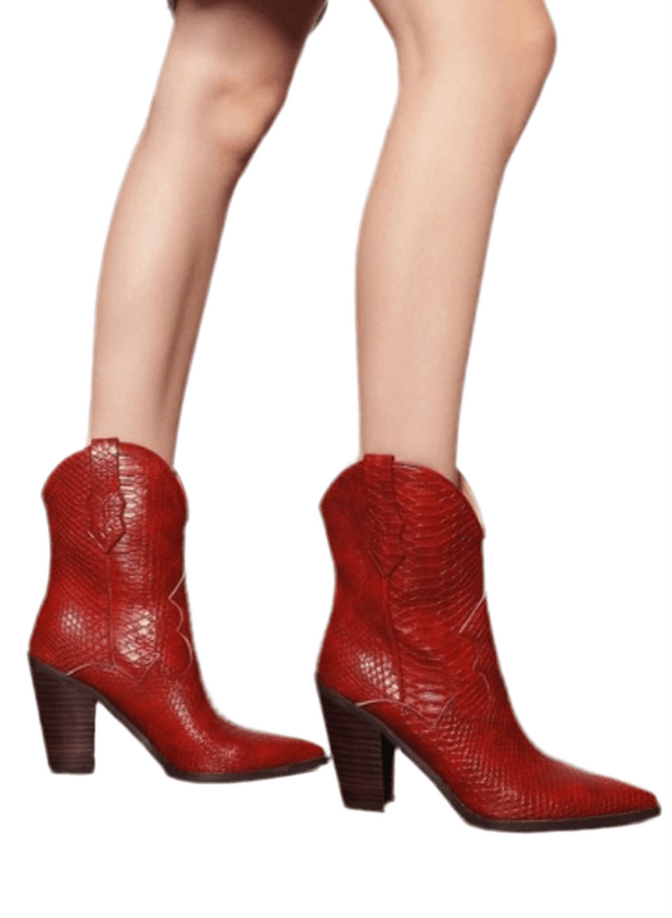 WOODLAND RED BOOTS - Violet Muse Boutique