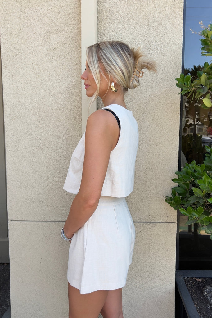 ZAVARI TAUPE SHORTS - Violet Muse Boutique